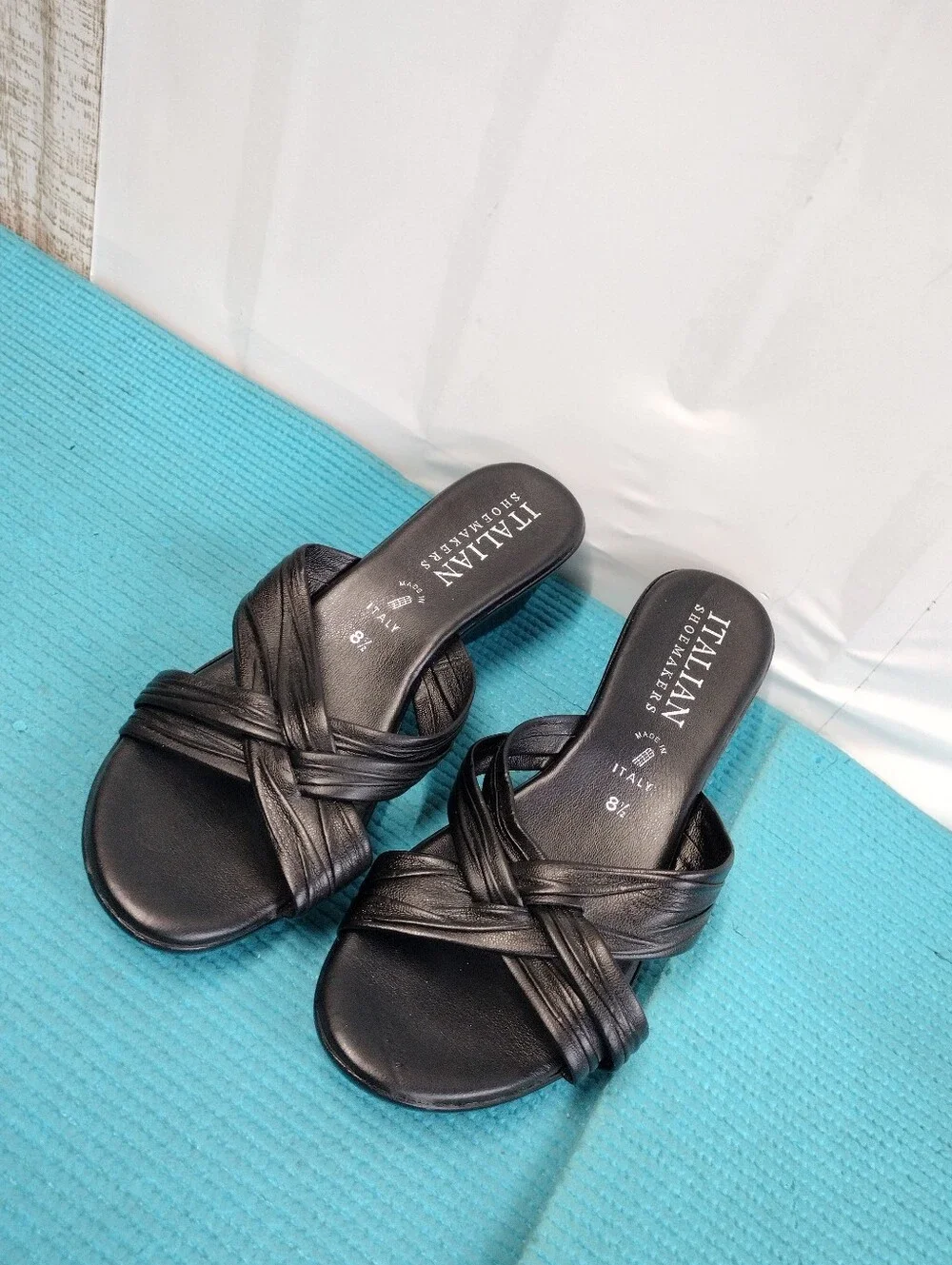 ITALIAN Shoemakers Sandals Slip On Slide Wedge Open Toe  8.5
